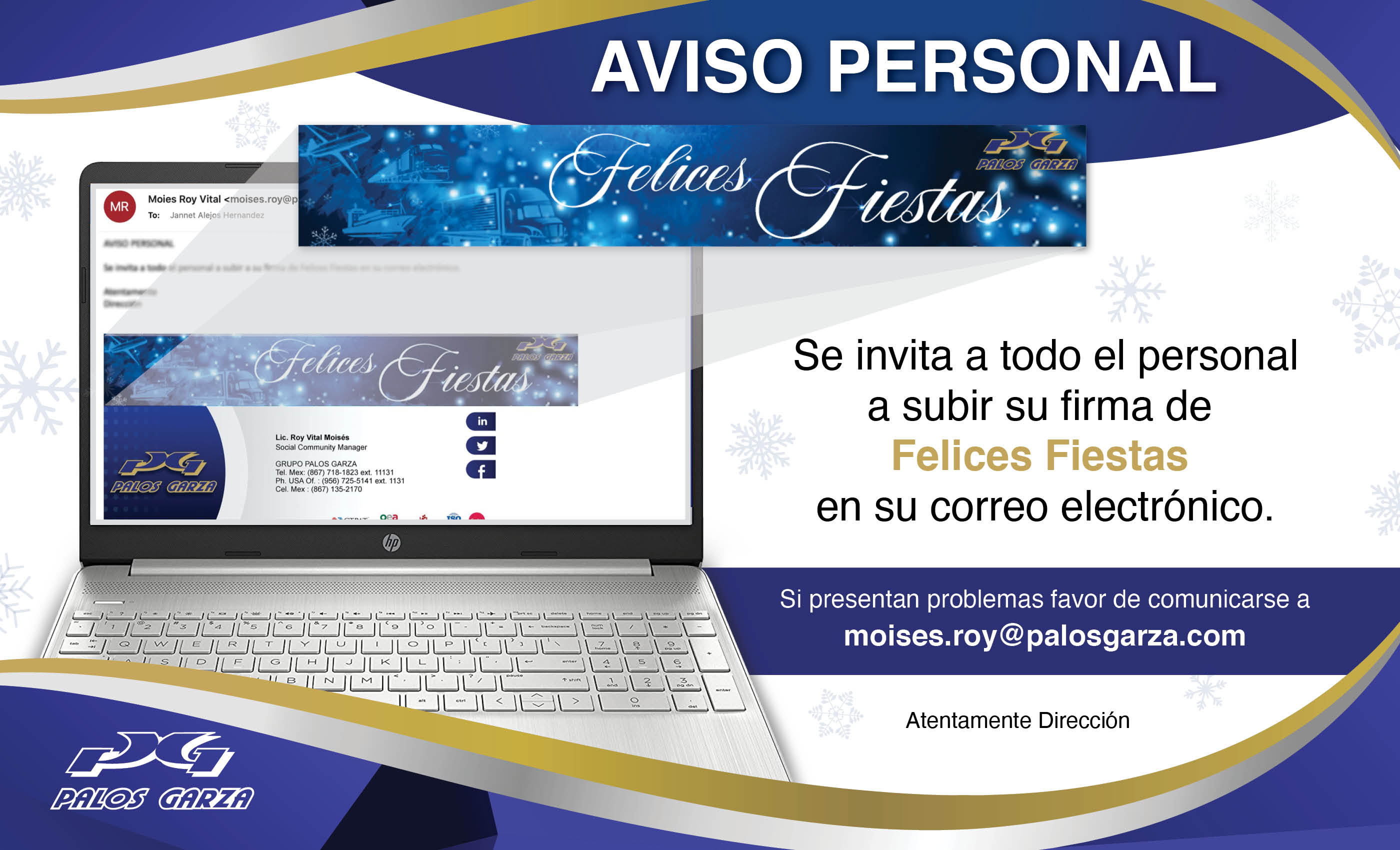 FIRMA DE FELICES FIESTAS